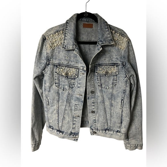 Women’s Umgee Acid Washed Jean Jacket Size L - Picture 1 of 7
